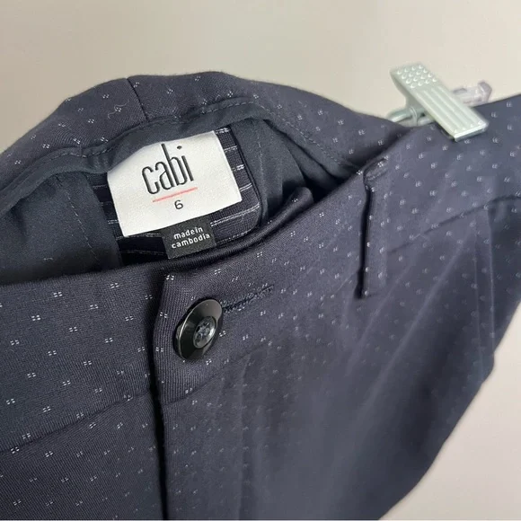 CAbi Two Piece Matching Set Jacket and Pants Navy Dot Print Women's Small - Picture 15 of 15